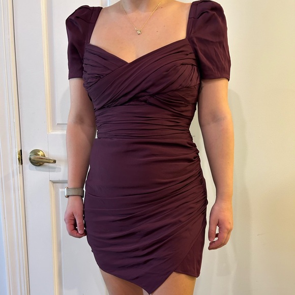 Self-Portrait Iris Stretch Crepe Mini Dress - Picture 3 of 5